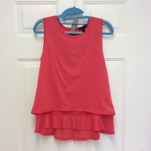 NWT J CREW SLEEVELESS RUFFLE-BOTTOM TOP CORAL XS